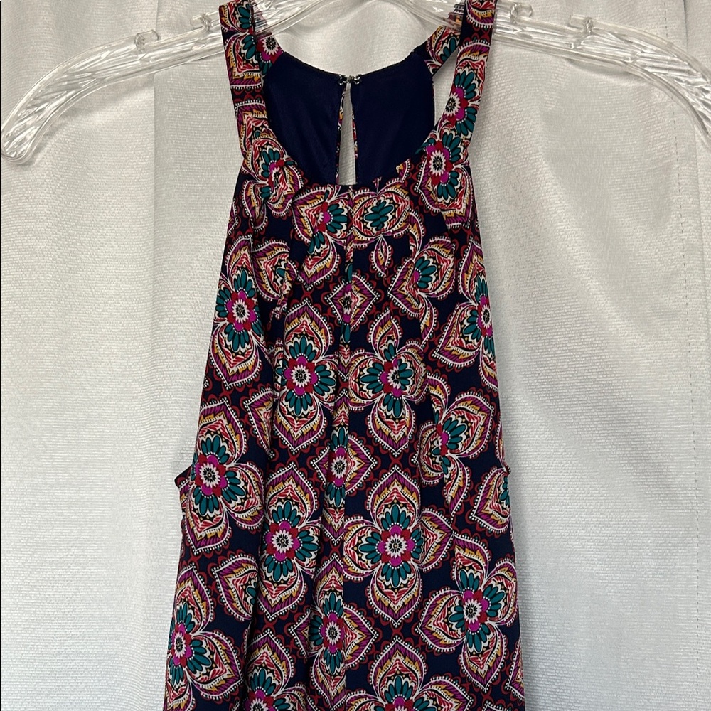 Multicolor Patterned Sleeveless Halter Dress Expr… - image 2